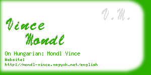 vince mondl business card